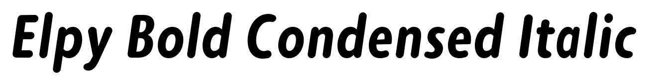 Elpy Bold Condensed Italic